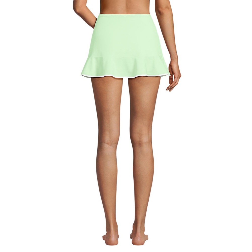 Lands End Women's Pique Ruffle Hem Mini Swim Skirt Sage Light mint green - Picture 2 of 8